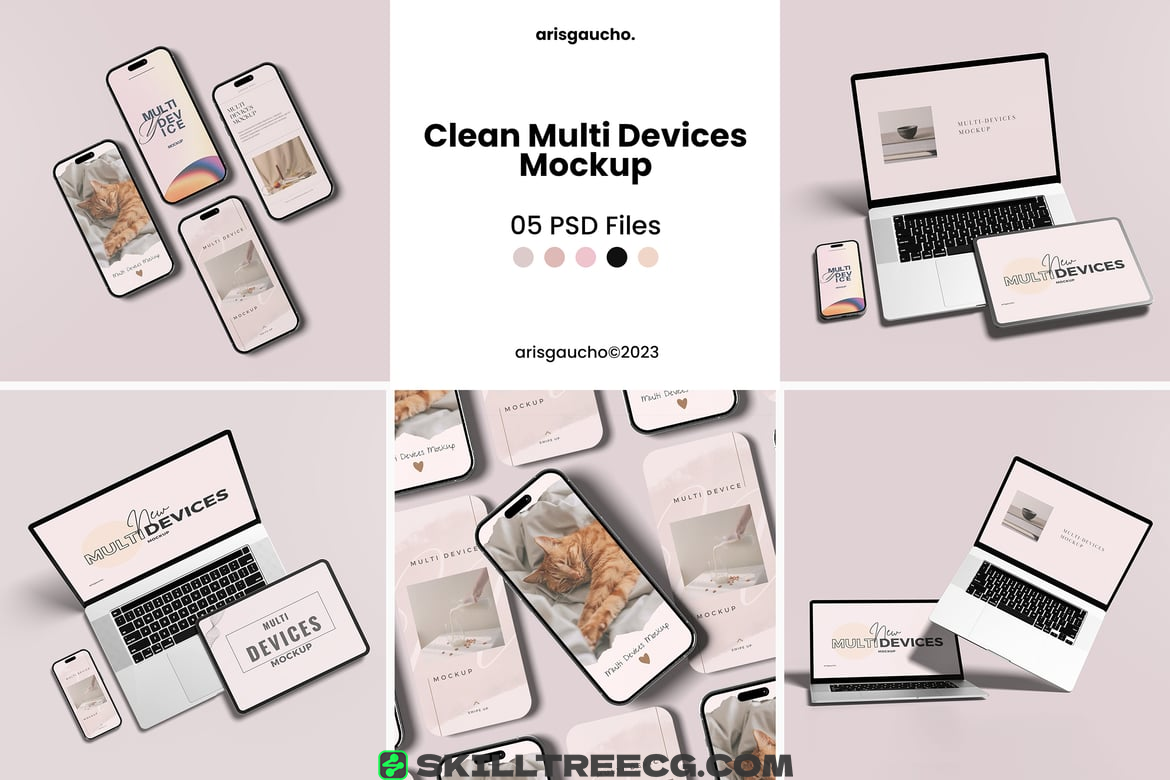 Clean Multi Devices Mockup（379856）-技能树